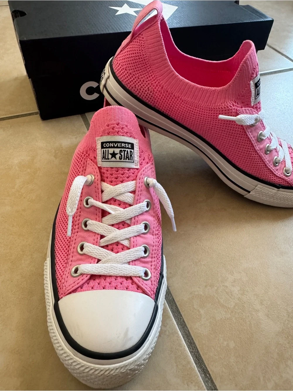 Converse Low Top Sneakers in Pink with White Accents